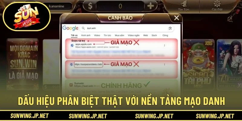 Dấu hiệu phân biệt thật với nền tảng mạo danh